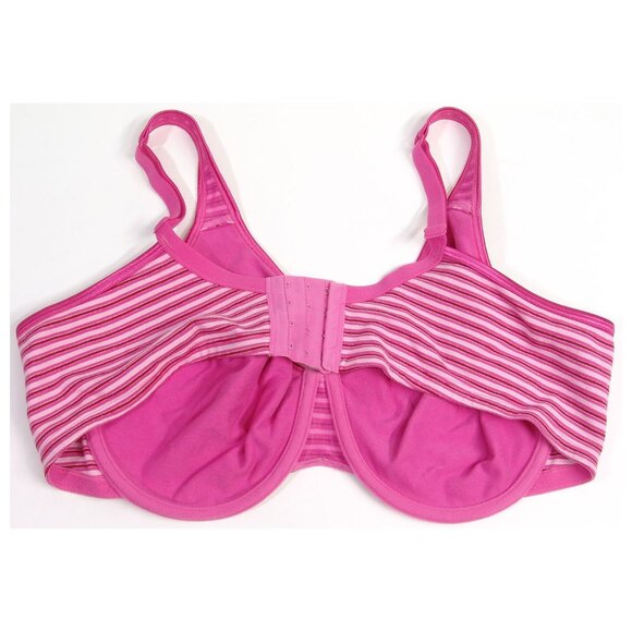 New Cacique Bra Unlined Underwire 46C Barbie Pink Stripes - Lane Bryant Cotton - Picture 2 of 2